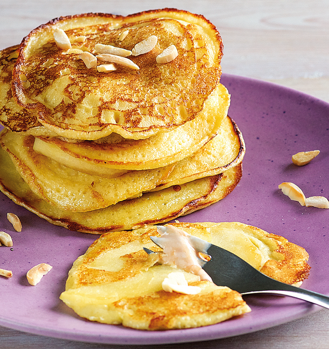 apple blinis with sea buckthorn jam